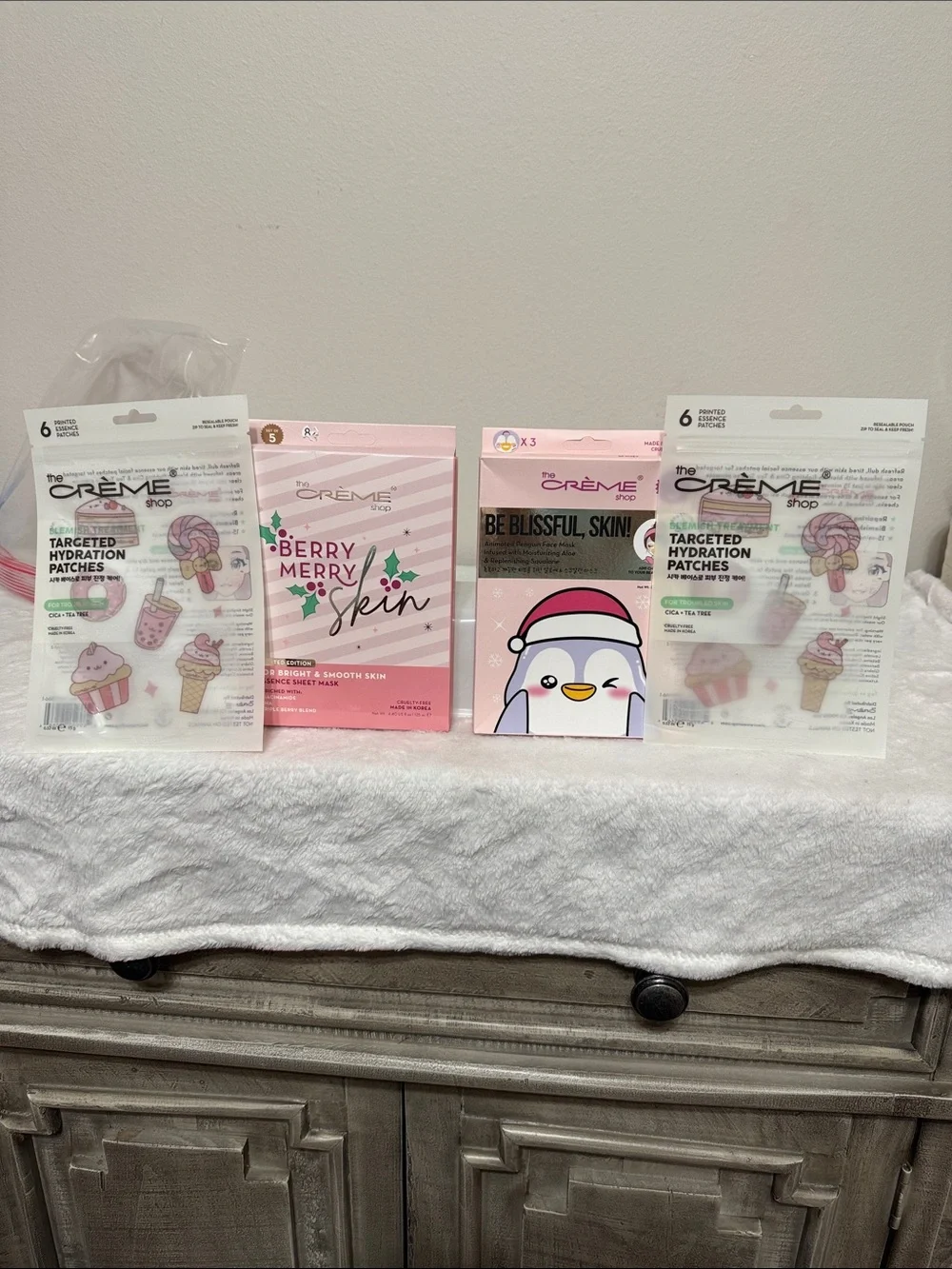 The Crème Shop Skin Patch & Sheet Bundle in Pink Face masks and hydration patch